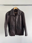 Dark Brown Oversized Leather Jacket