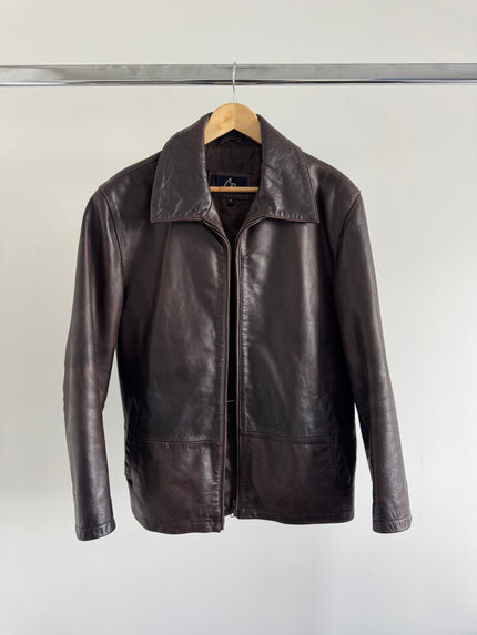 Dark Brown Oversized Leather Jacket