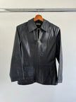 Fitted Black Leather Vintage Jacket