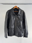 Heavliy Distressed Black Leather Jacket