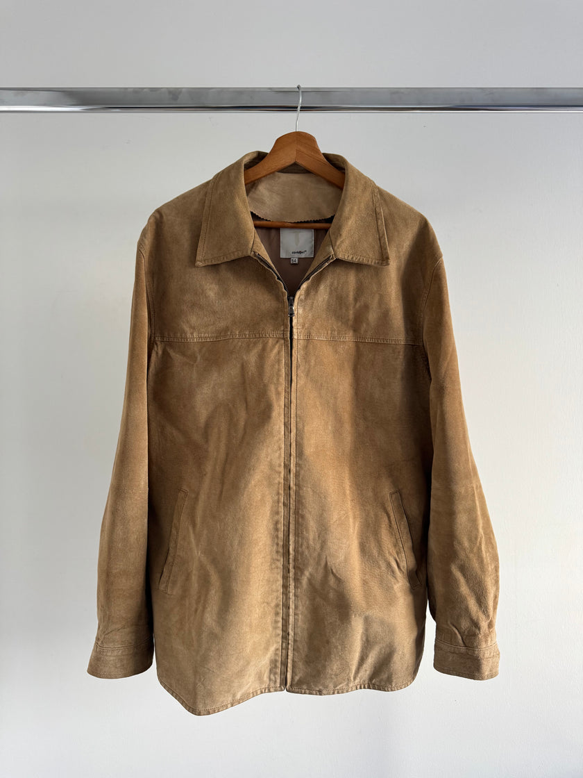 Vintage Super Oversized Beige Suede Jacket