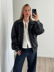 90s Leather Bomber Jacket