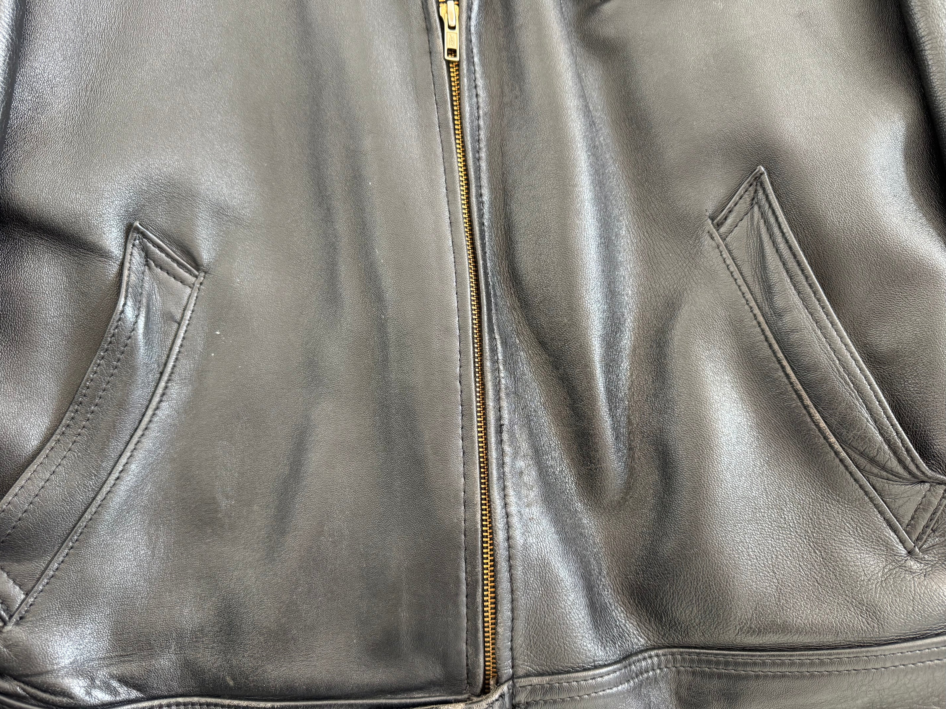 Super Oversized Black Leather Vintage Jacket