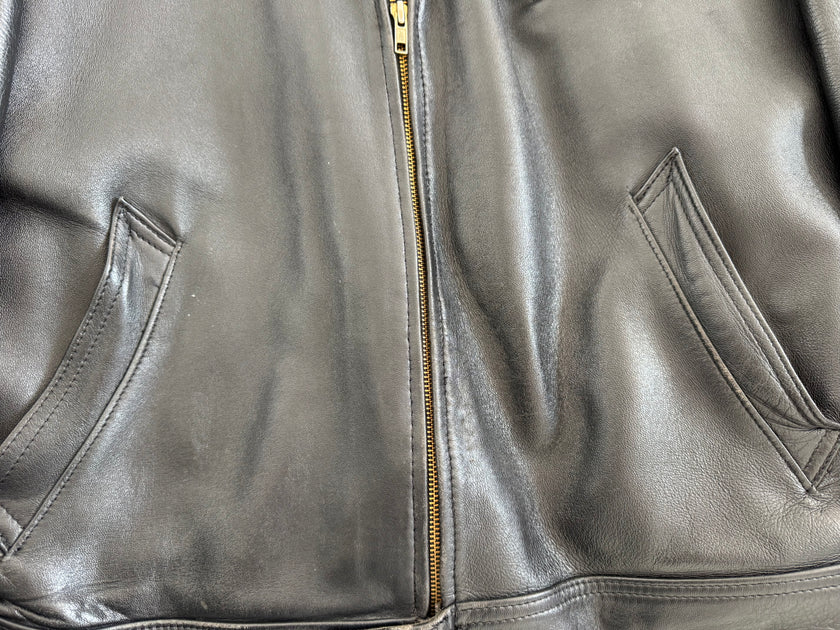 Super Oversized Black Leather Vintage Jacket