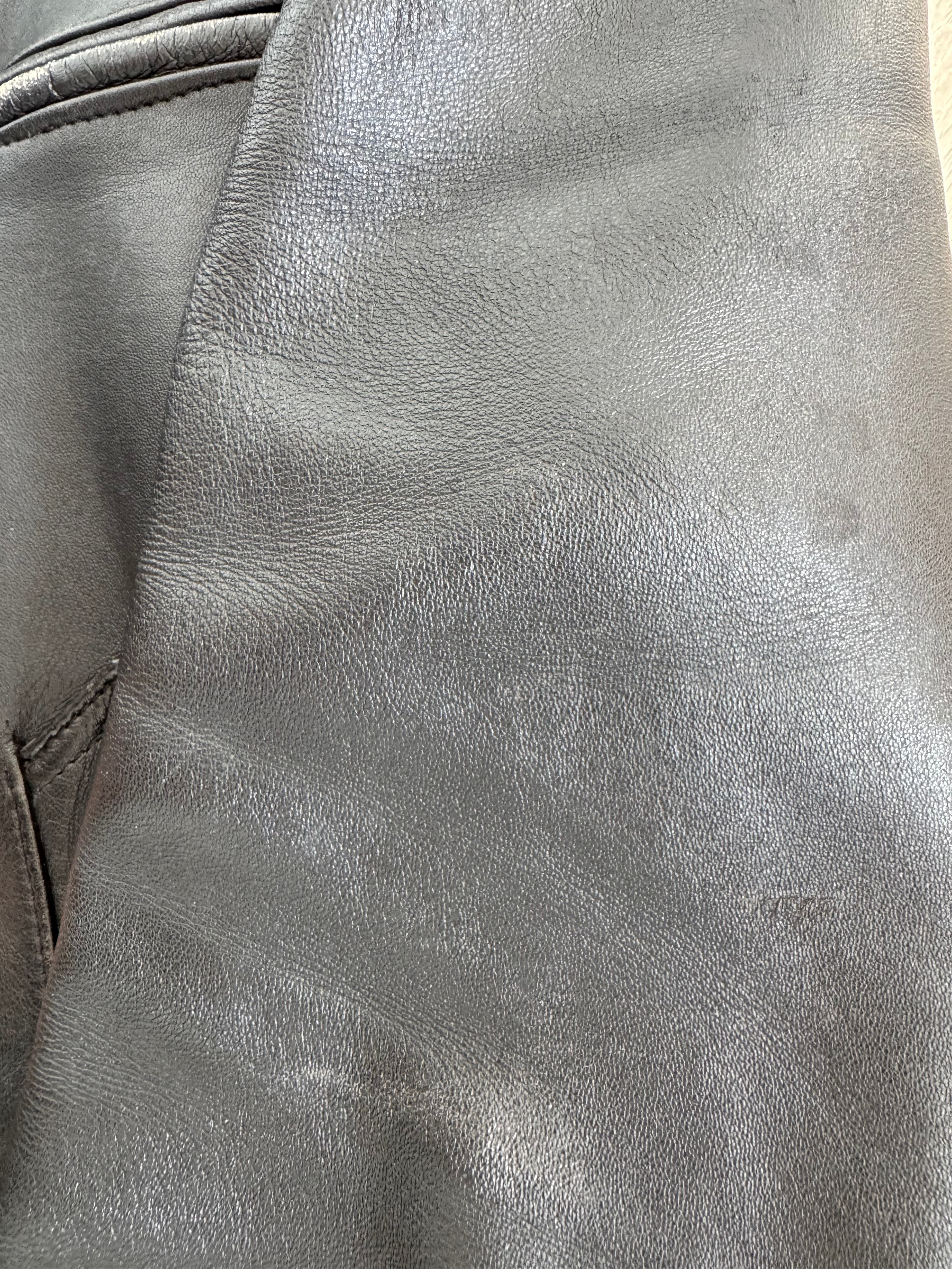 Super Oversized Black Leather Vintage Jacket