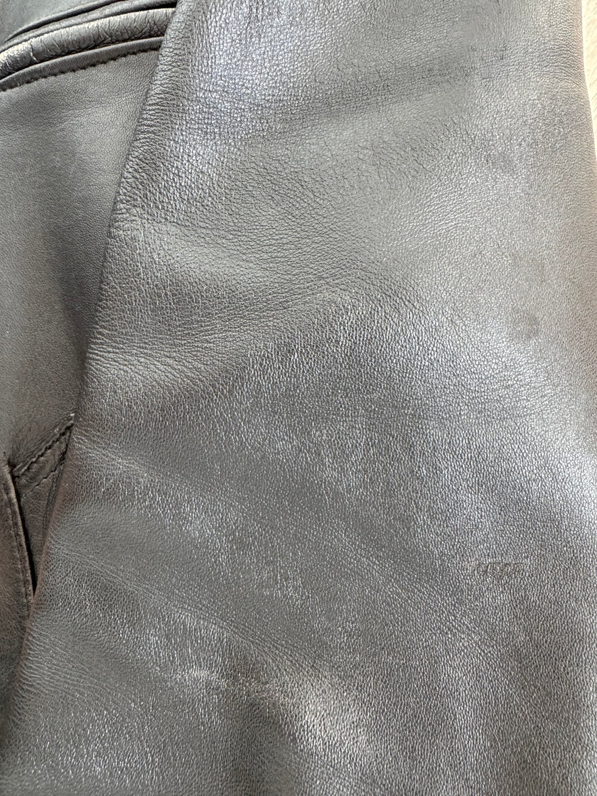 Super Oversized Black Leather Vintage Jacket