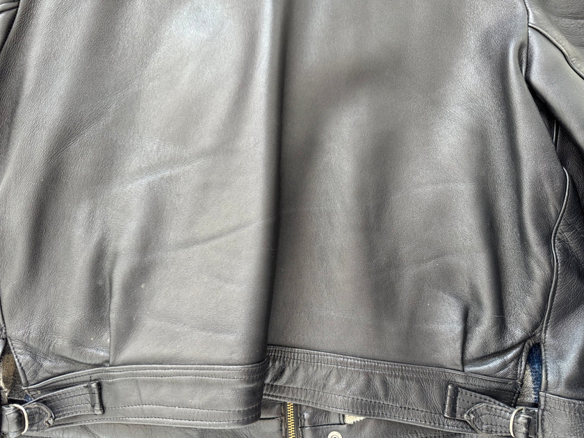 Super Oversized Black Leather Vintage Jacket