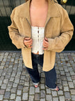 Vintage Super Oversized Beige Suede Jacket