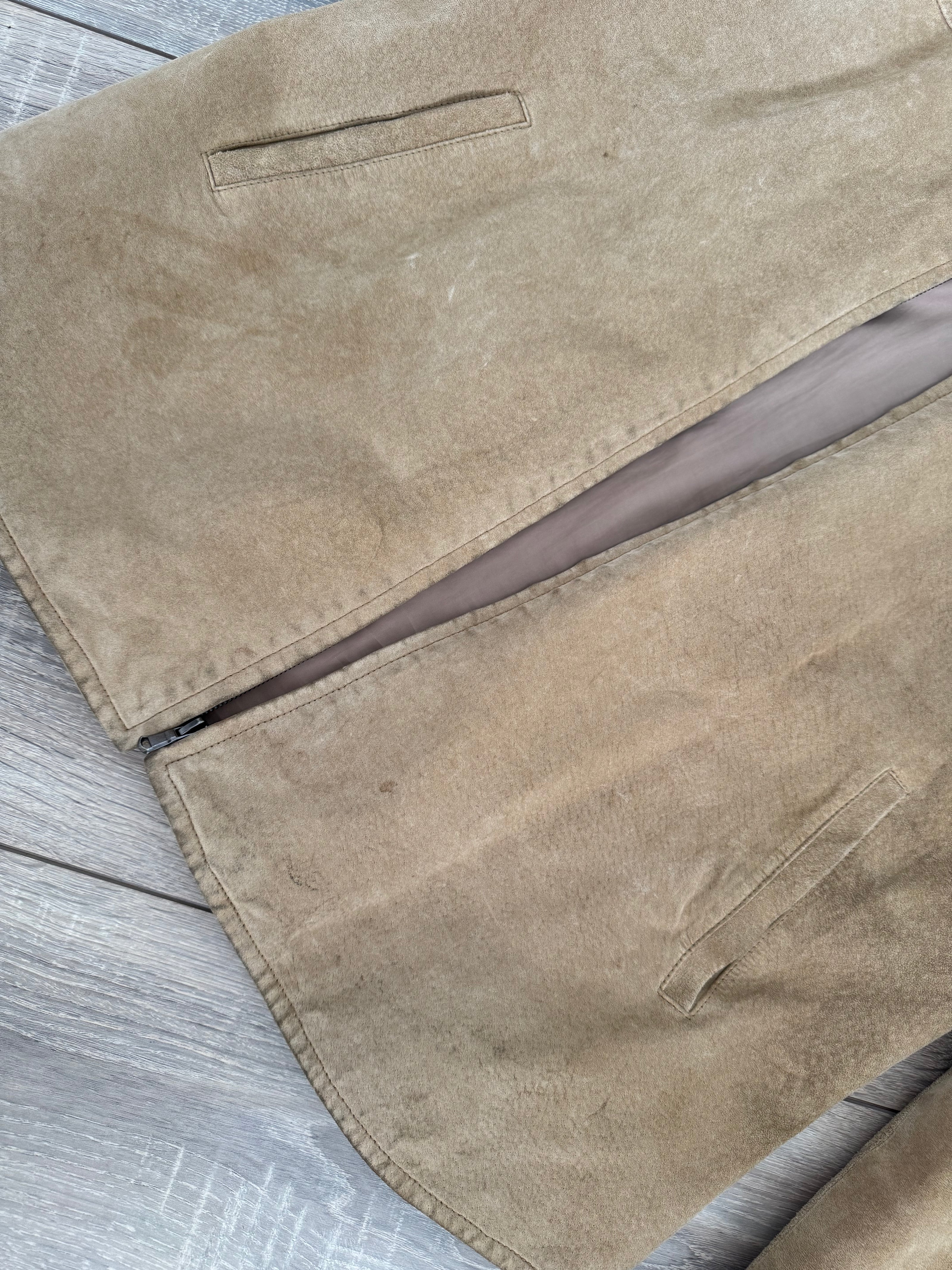 Vintage Super Oversized Beige Suede Jacket