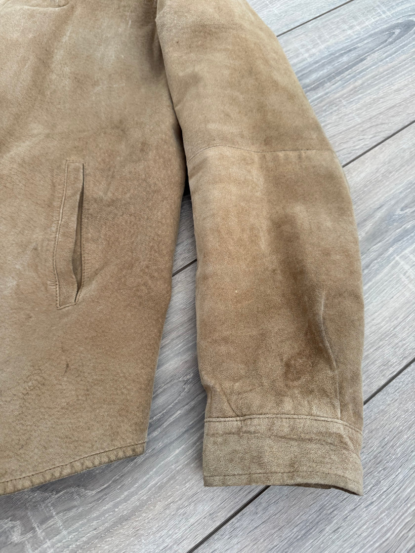 Vintage Super Oversized Beige Suede Jacket