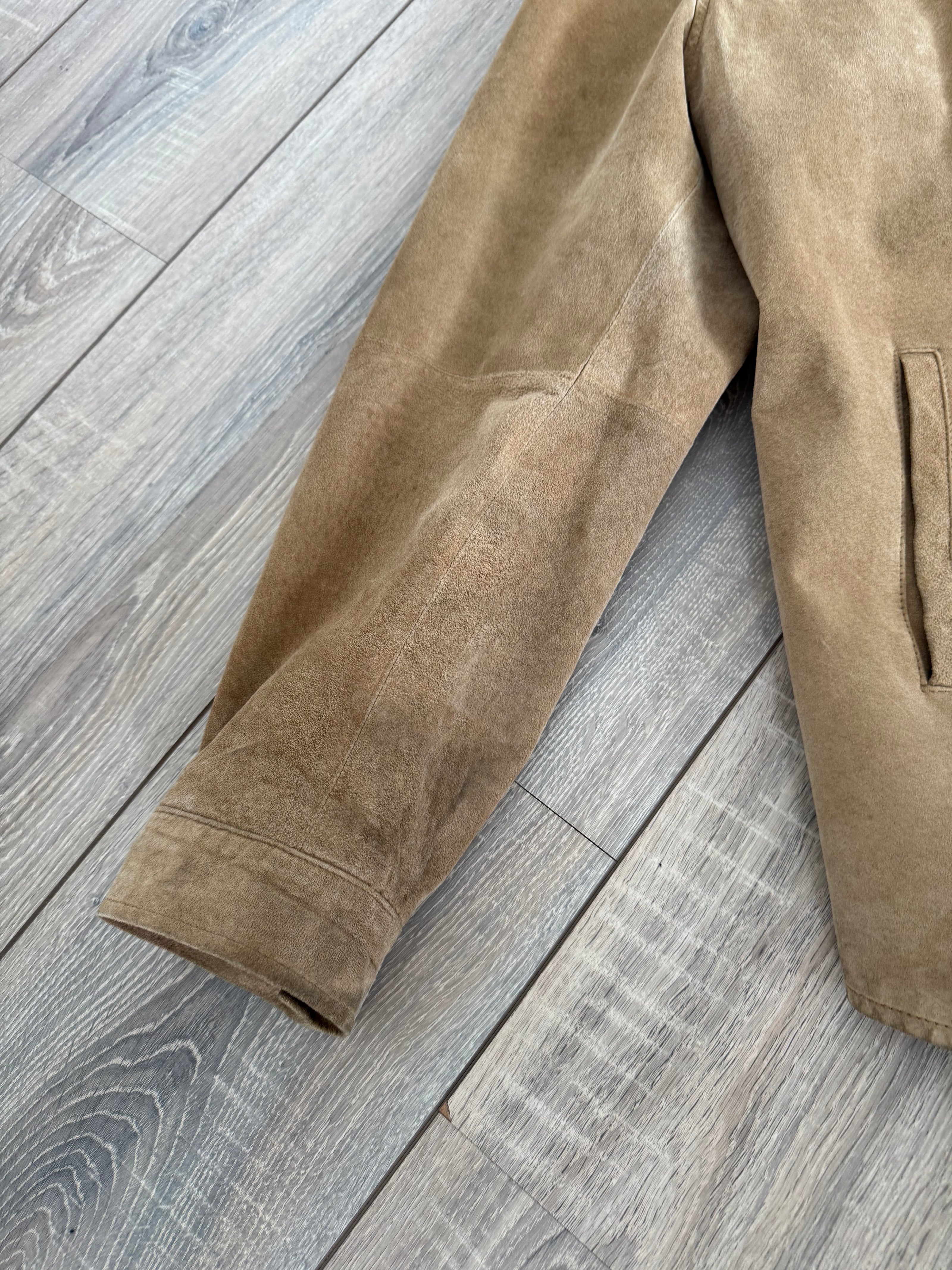 Vintage Super Oversized Beige Suede Jacket