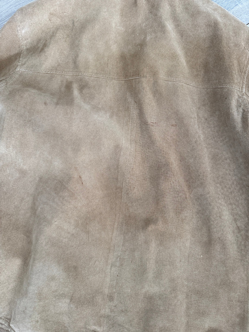 Vintage Super Oversized Beige Suede Jacket