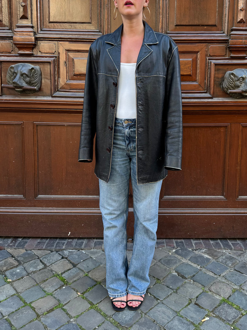 Gipsy Black Distressed Leather Jacket