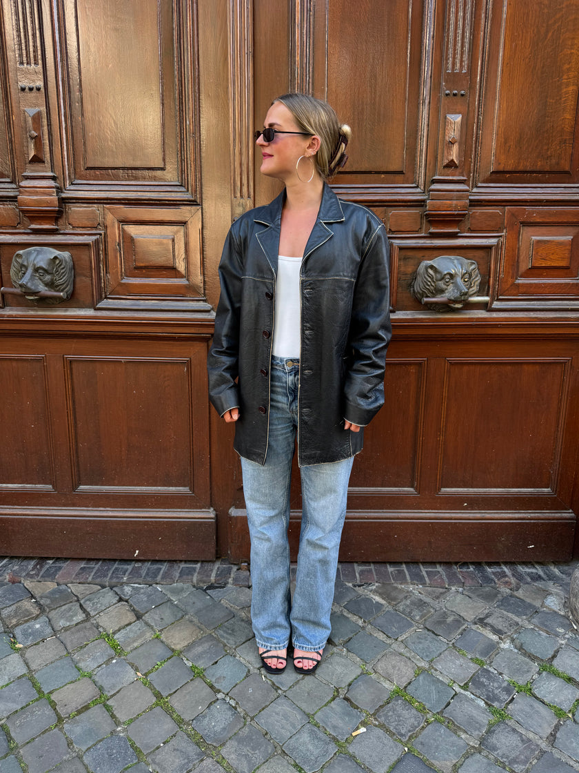 Gipsy Black Distressed Leather Jacket