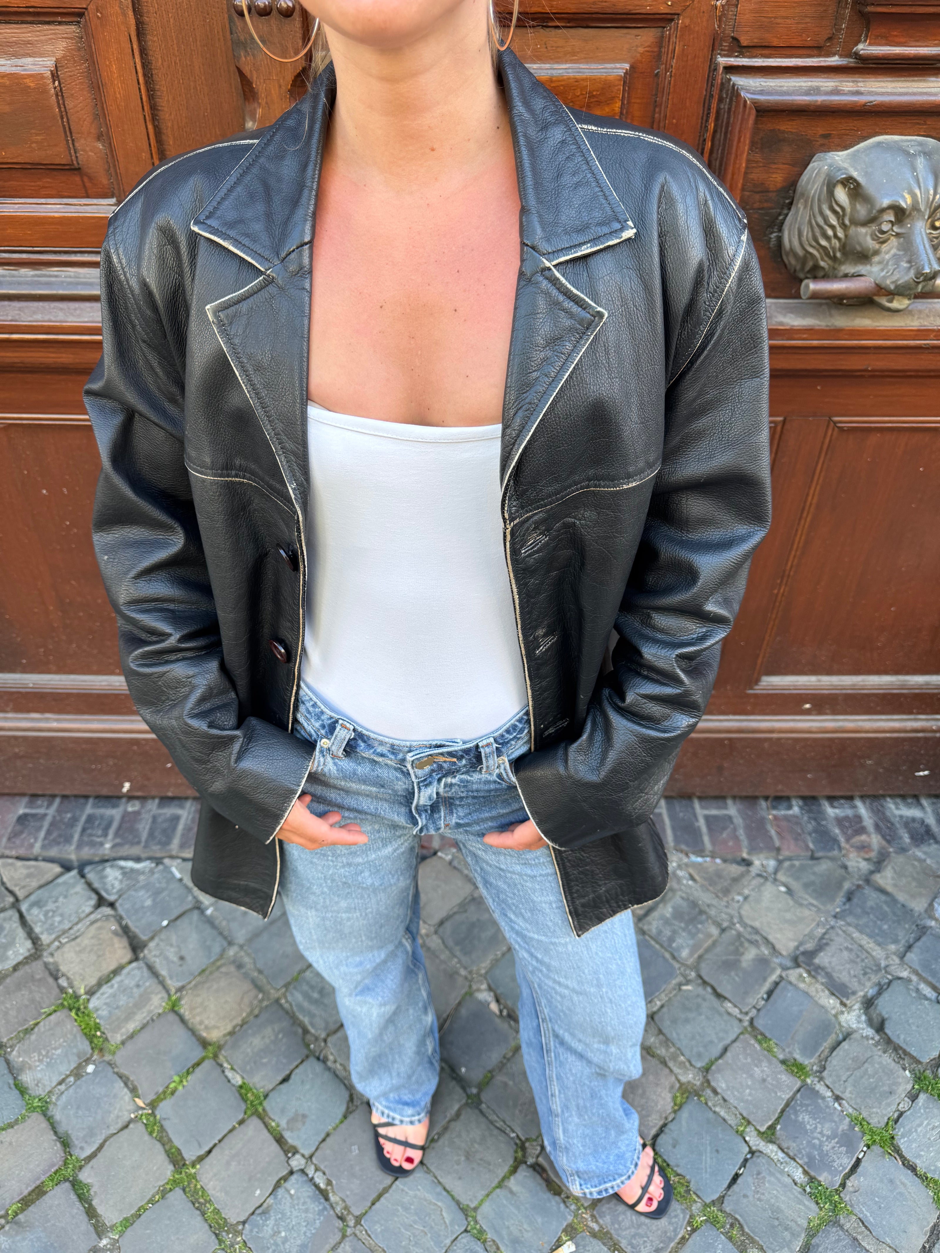 Gipsy Black Distressed Leather Jacket