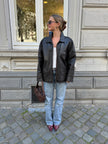 Oversized Dark Brown Leather Vintage Jacket