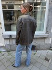 Distressed Grey / Beige Faded Leather Jacket