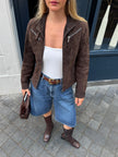Brown Suede Biker Jacket