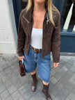 Brown Suede Biker Jacket