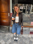 Brown Leather Vintage Biker Jacket