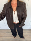 Oversized Brown Leather Vintage Jackets