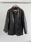 Redskins Black/Brown Buttoned Leather Jacket