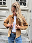 Short Brown/Beige Suede Jacket