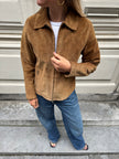 Short Brown/Beige Suede Jacket