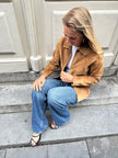 Short Brown/Beige Suede Jacket