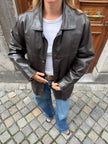 Redskins Black/Brown Buttoned Leather Jacket