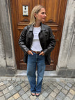 Redskins Black/Brown Buttoned Leather Jacket