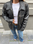 Heavliy Distressed Black Leather Jacket