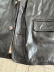 Redskins Black/Brown Buttoned Leather Jacket