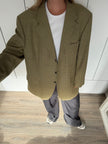 Oversized Khaki/Beige Checked Vintage Blazer