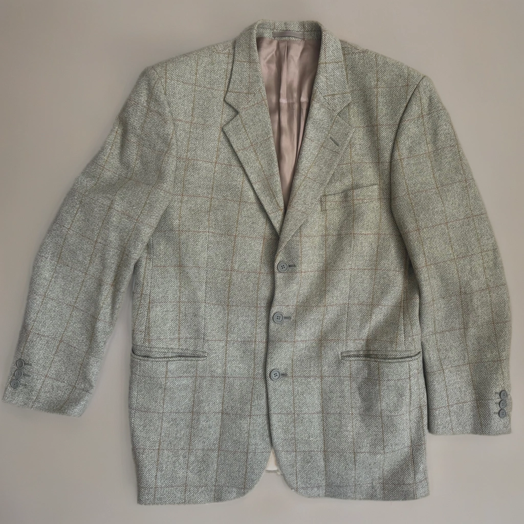 Khaki Checked Vintage Blazer