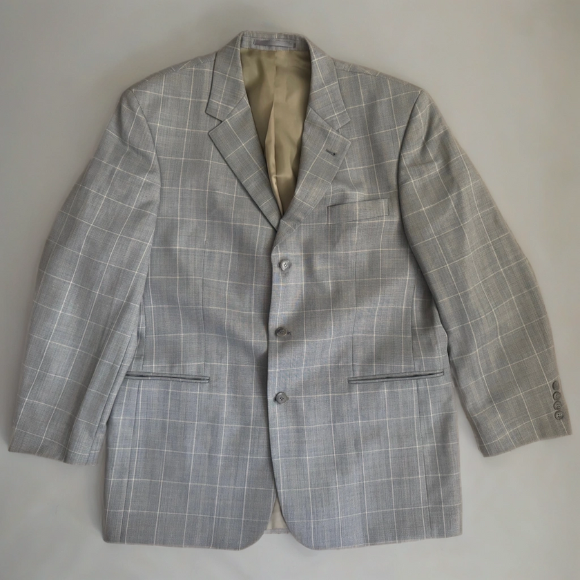 Grey Checked Oversized Blazer