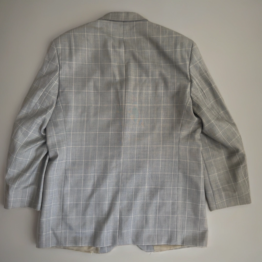Grey Checked Oversized Blazer