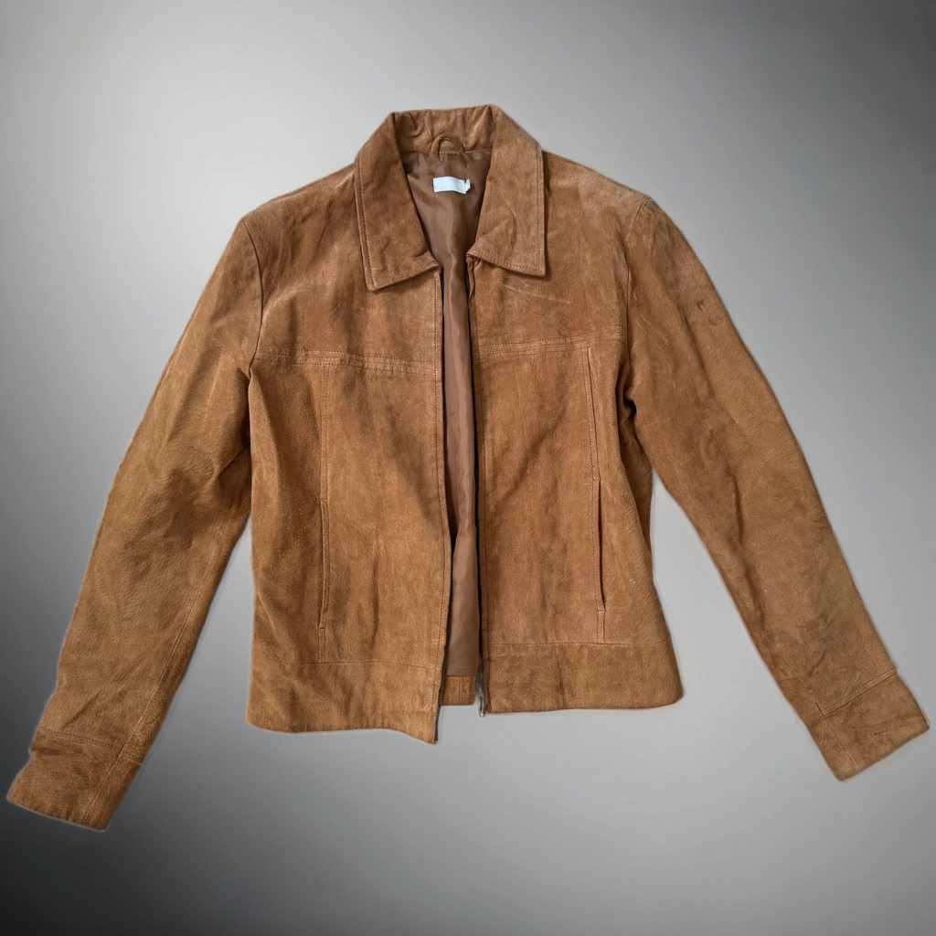 Beige Brown Suede Jacket