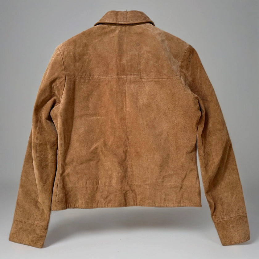 Beige Brown Suede Jacket
