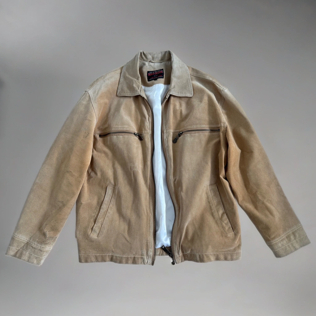 Oversized Beige Suede Jacket