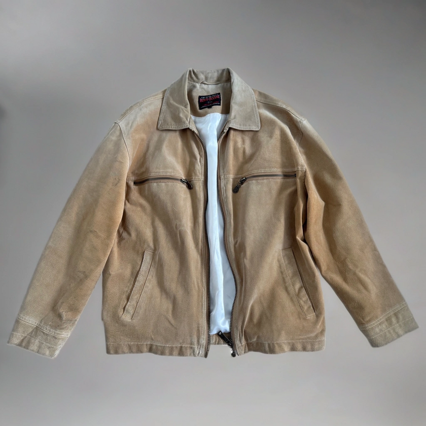 Oversized Beige Suede Jacket
