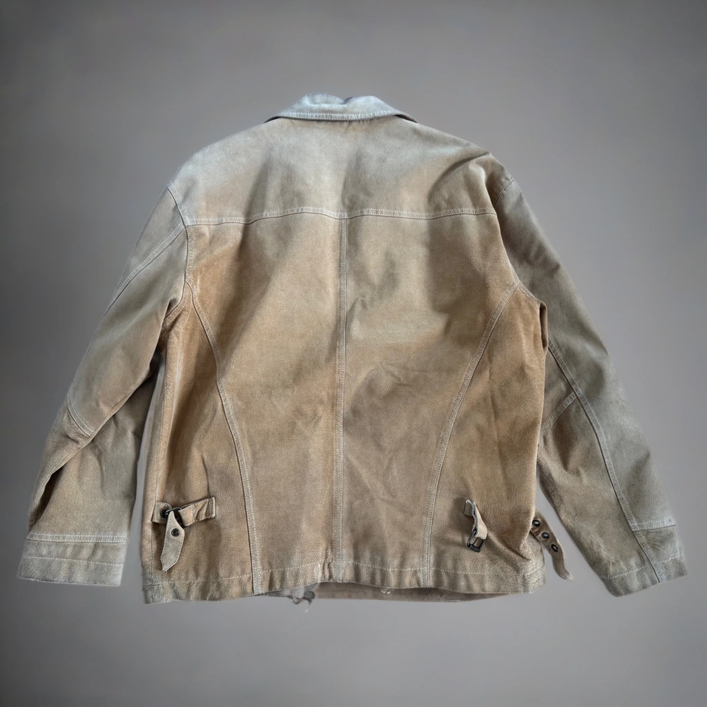 Oversized Beige Suede Jacket