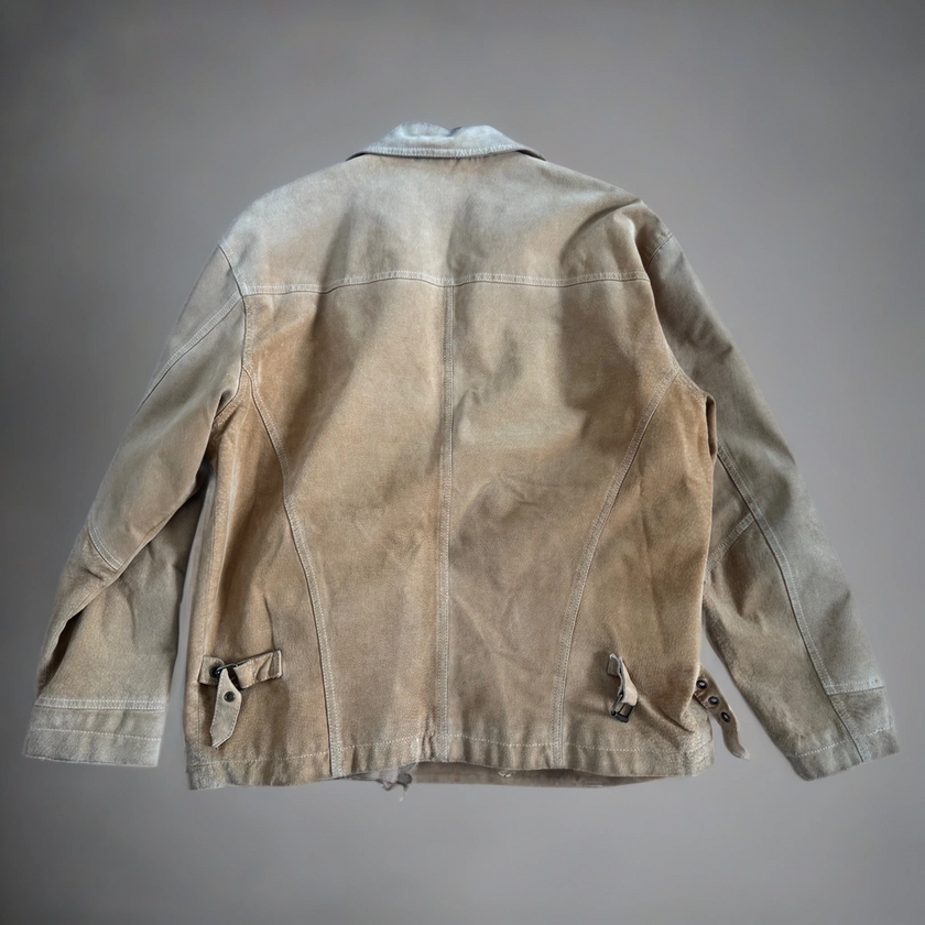 Oversized Beige Suede Jacket