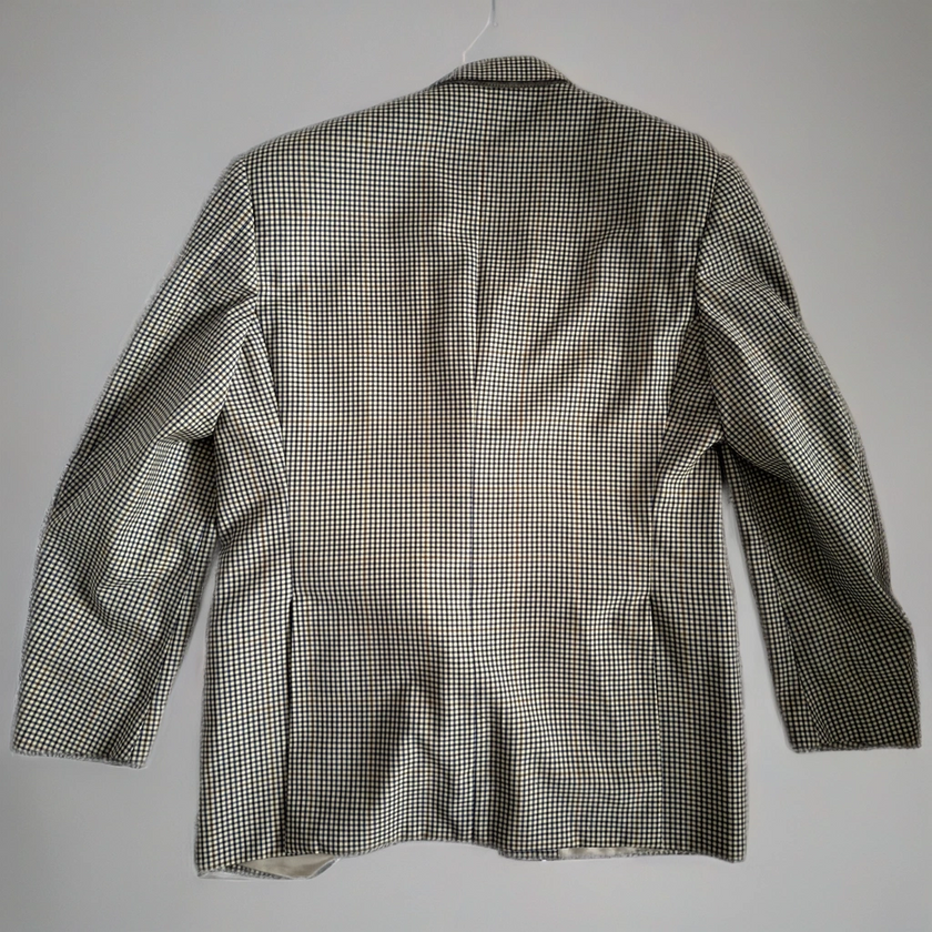 Beige Checked Oversized Blazer