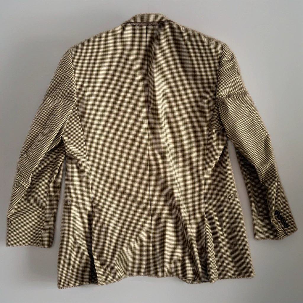 Yellow Beige Checked Oversized Blazer