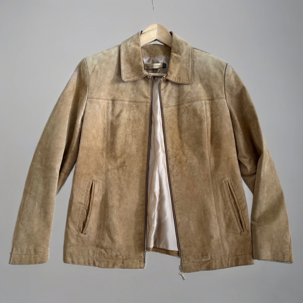 Beige Suede Oversized Jacket