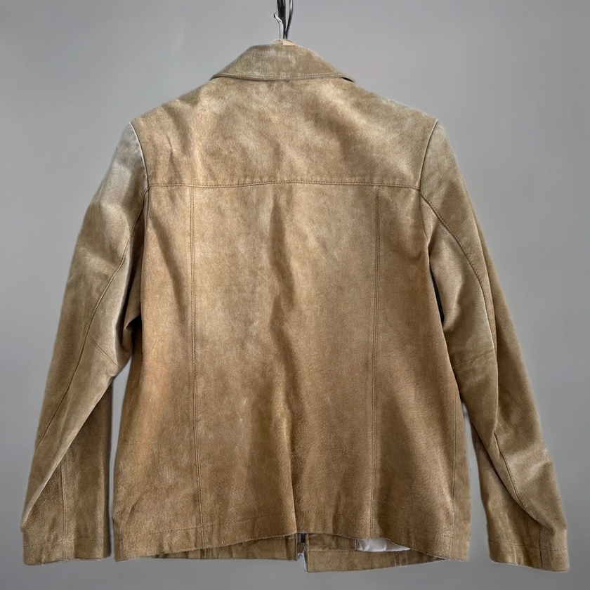Beige Suede Oversized Jacket