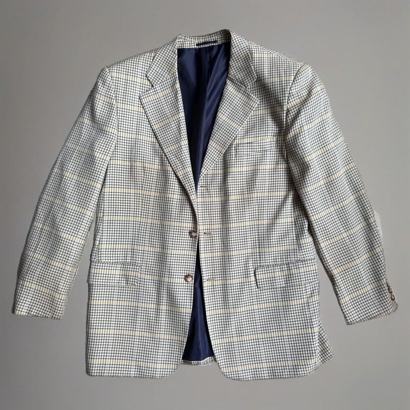 Grey Beige Oversized Blazer