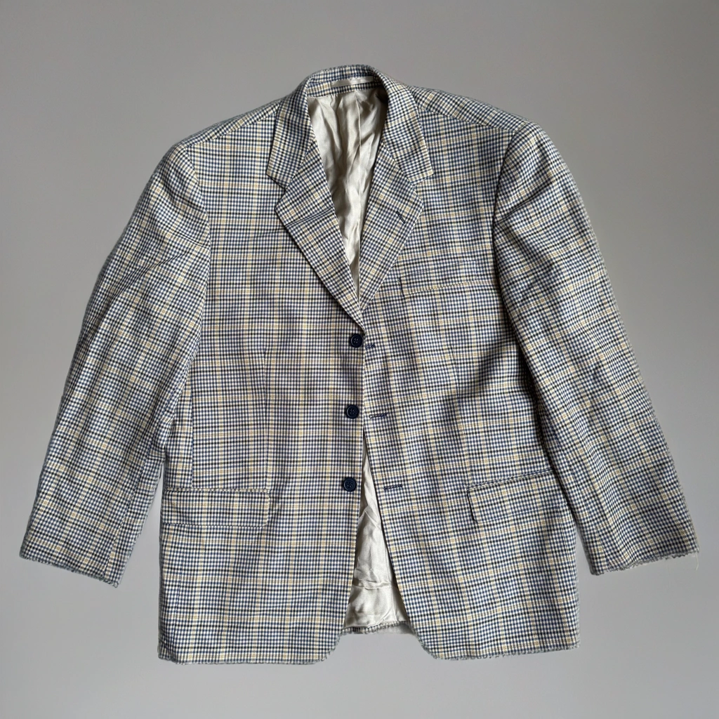 Dark Grey Checked Oversized Blazer