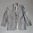 Dark Grey Checked Oversized Blazer